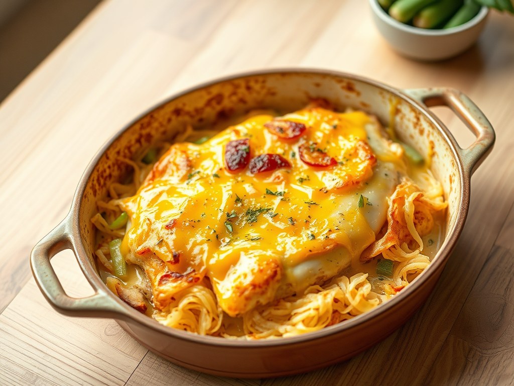 Kip Rösti Ovenschotel, AI-gegenereerde illustratie