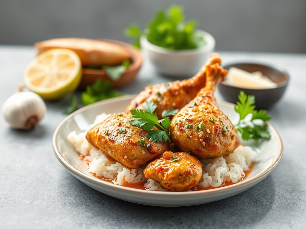 Kip roosteren met garam masala, AI-gegenereerde illustratie