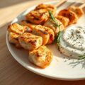 Kip-Saté’s met een Saus van Citroen-Yoghurt-Peper