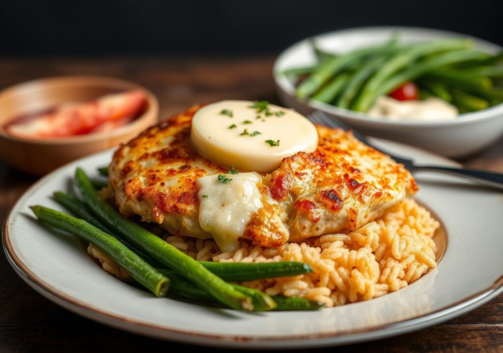 Kip-shoarmaschotel met rösti en kaas — AI-gegenereerde illustratie