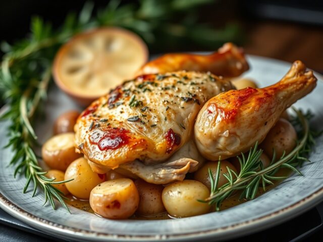 Kip uit de Oven met Aardappelen — AI-gegenereerde illustratie