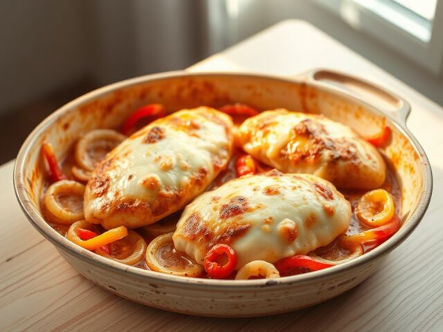 Kip uit de oven met een kaaskorstje