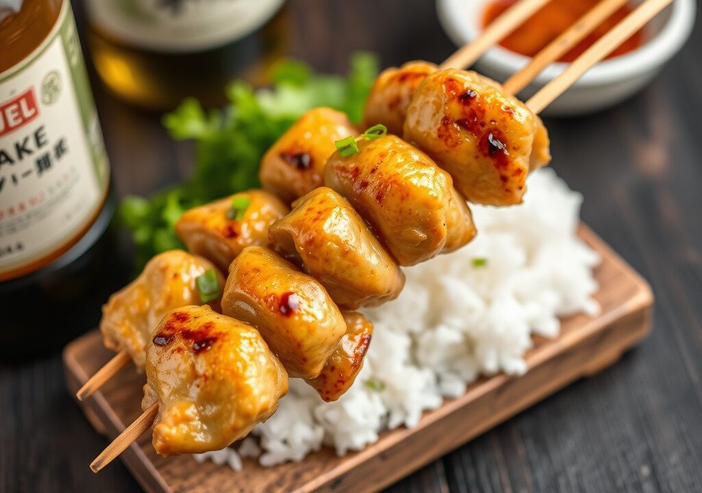 Kip yakitori, AI-gegenereerde illustratie