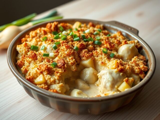 Kipcrumble met lente-uitjes