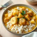 Kipcurry met banaan en ananas