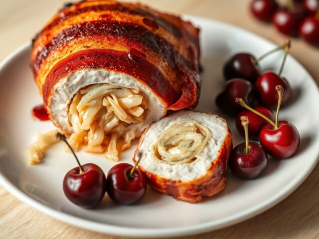 kipfilet gevuld met zuurkool