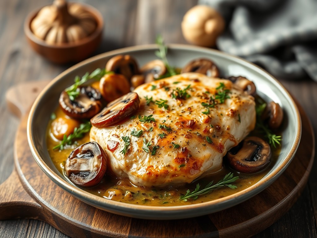 Kipfilet in bladerdeeg, AI-gegenereerde illustratie