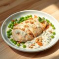 Kipfilet in een gorgonzolaroomsaus met geroosterd