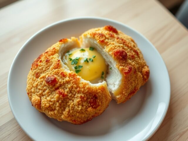 Kipfilet Kiev (gepaneerde knoflook-kip)