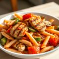Kipfilet met groenten en penne