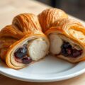 Kipfilet met kersen en gember in croissantdeeg