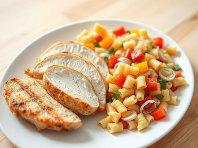 Kipfilet met pastasalade