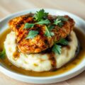 Kipfilet met pureeaardappel, truffel en rucola
