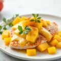 kipfilet met roombrie en mango