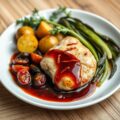 Kipfilet met zongedroogde tomaatjes en in rode wij