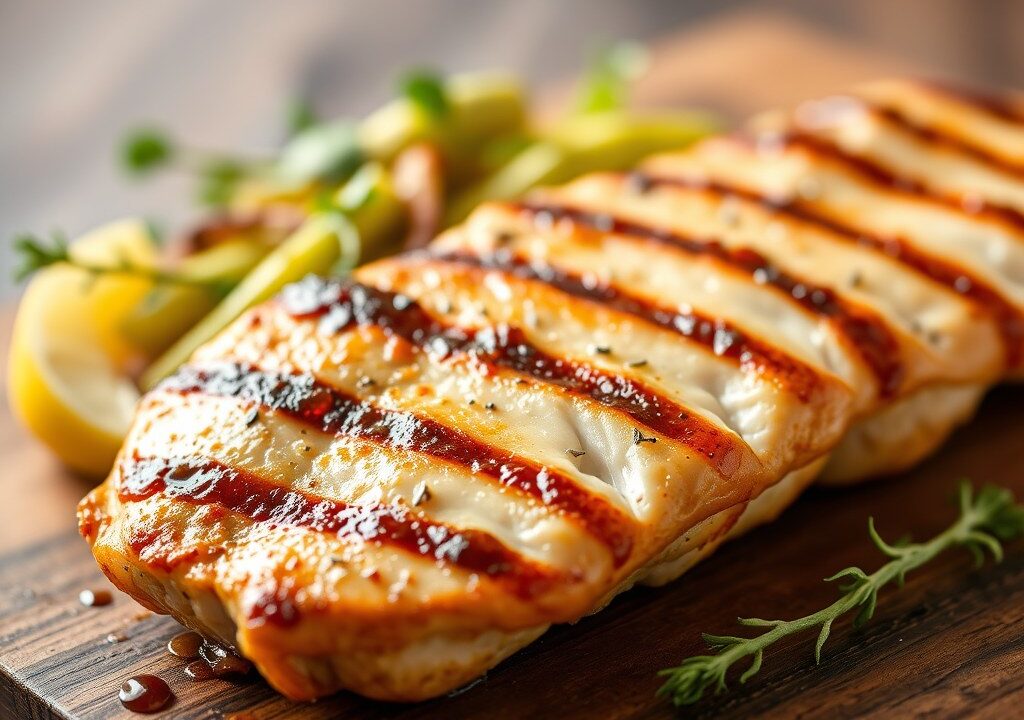 Kipfilet van de contactgrill