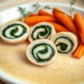 Kipfiletrolletjes in Noilly Pratsaus