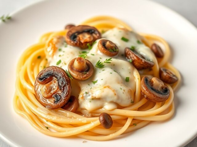 Kipkarbonades met champignons, snijbonen en taglia