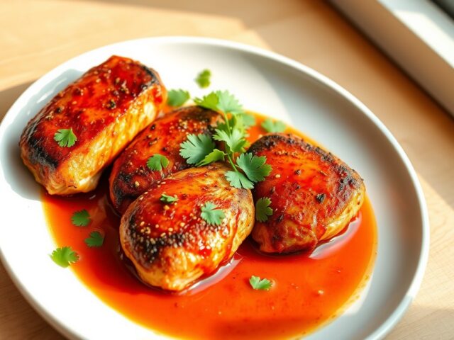 Kipmedaillons met harissa