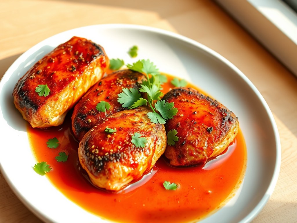 Kipmedaillons met harissa, AI-gegenereerde illustratie