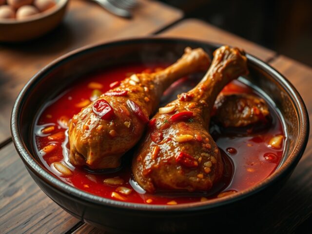 Kippenbouten gestoofd in Indische pikante saus