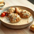 Kippendijen in Amandelsaus