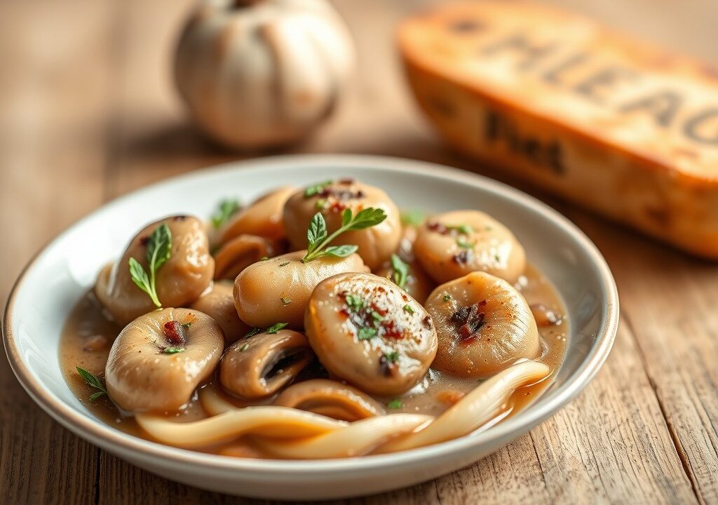 Kippenlevers in madera saus, AI-gegenereerde illustratie