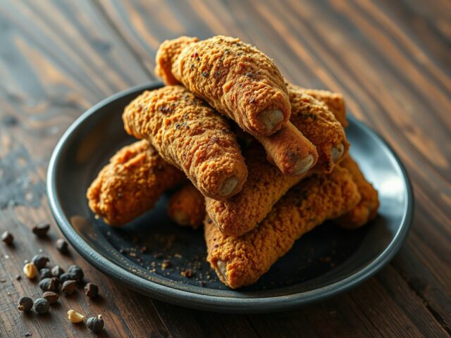 Kippenpootjes pikant gebakken (uit Trinidad)