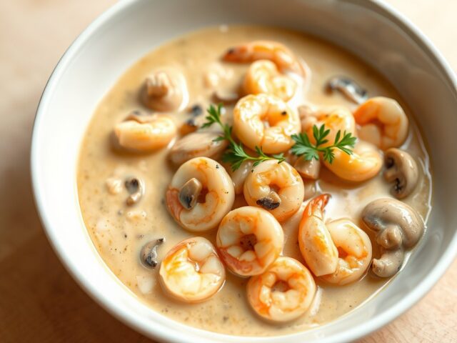 Kippenragout met garnalen