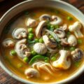 Kippensoep met groenten en vermicelli