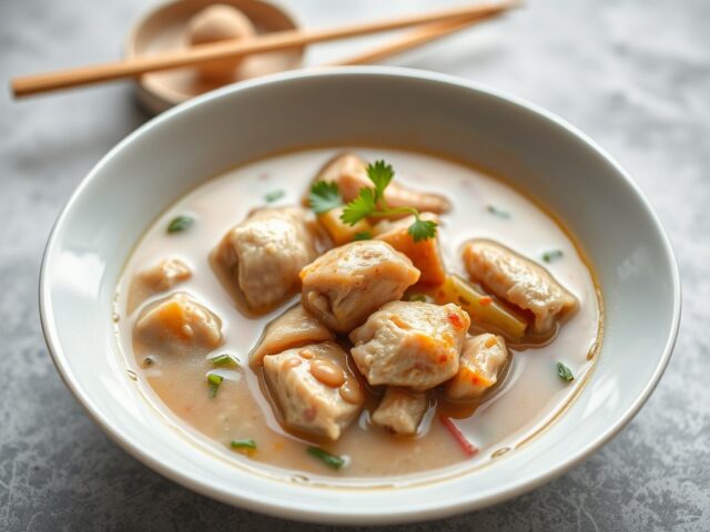 kippensoep met laos
