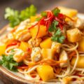 Kipsalade met mangosaus