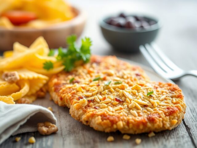 Kipschnitzel gepaneerd met cornflakes