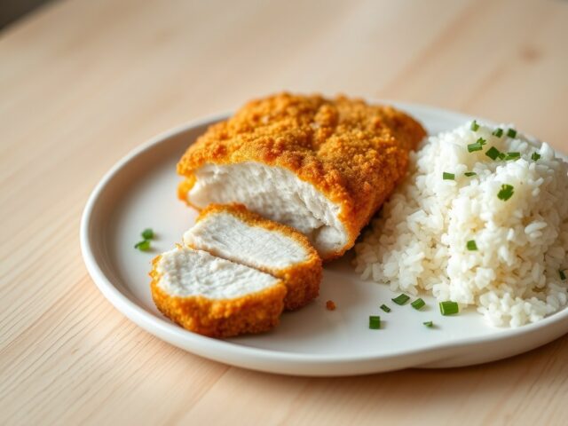 Kipschnitzel met rijst