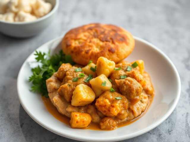 Kipspiezen met pittige bloemkoolcurry