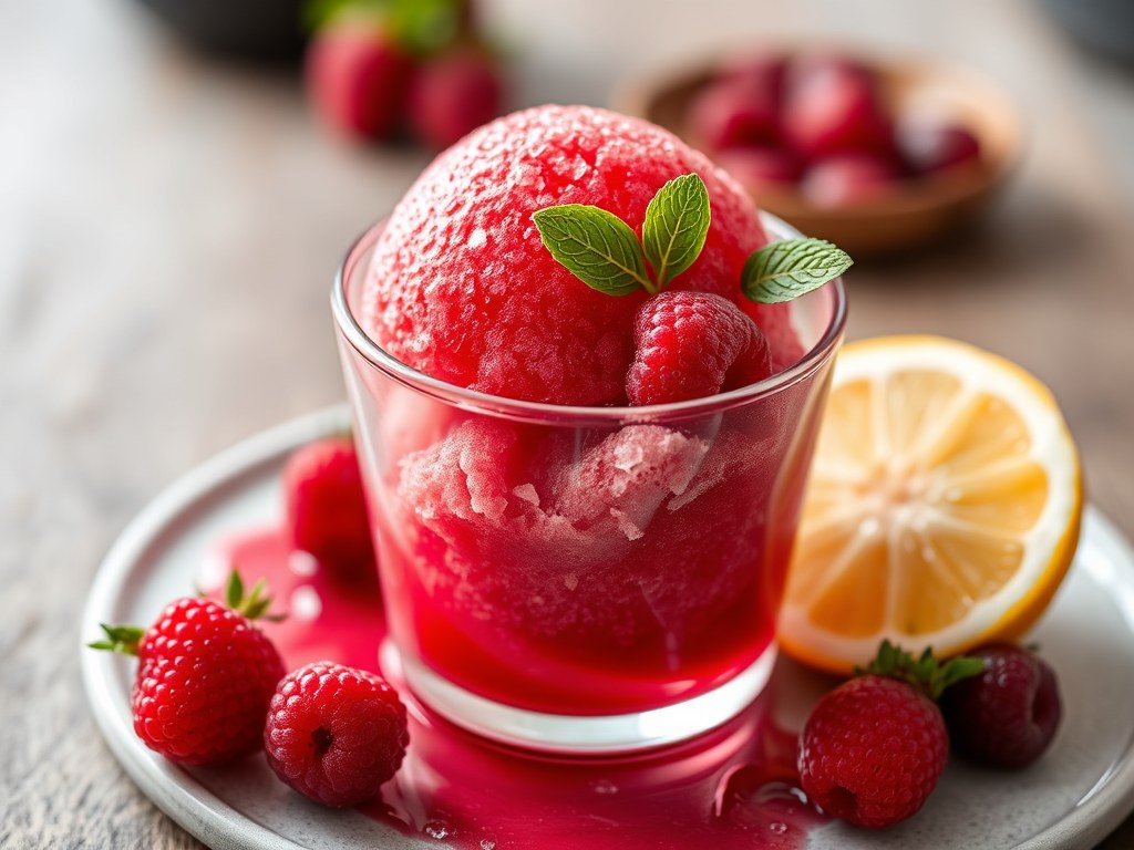Kir Royal Sorbet, AI-gegenereerde illustratie