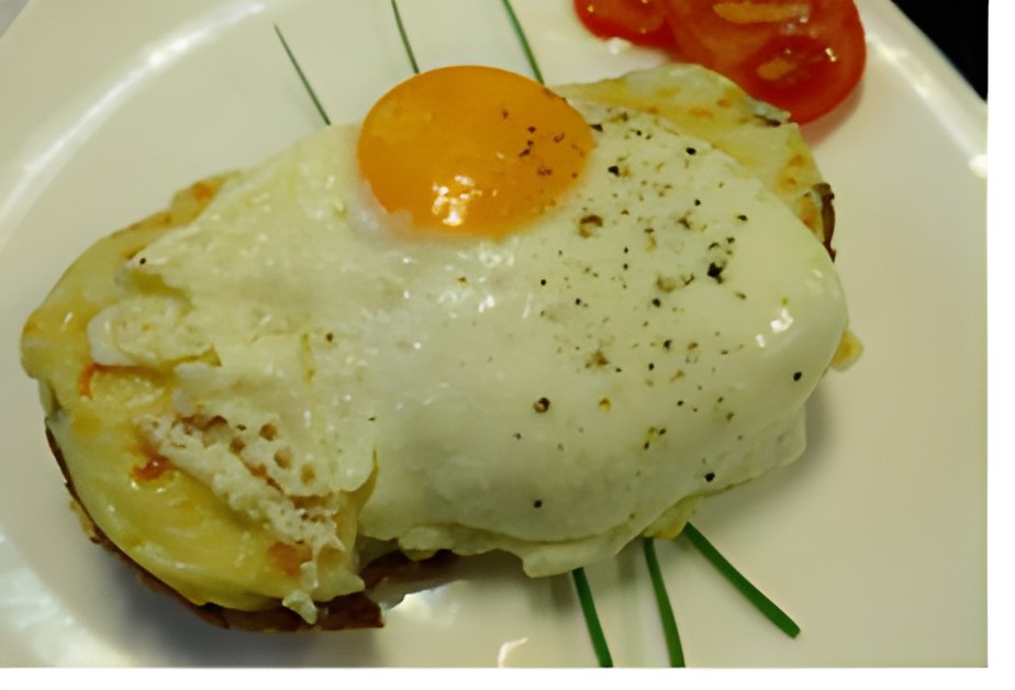 Croques Madame een zalig , compleet ontbijt of lunch.