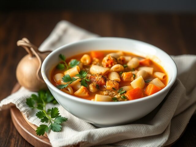 Klassieke minestrone — AI-gegenereerde illustratie