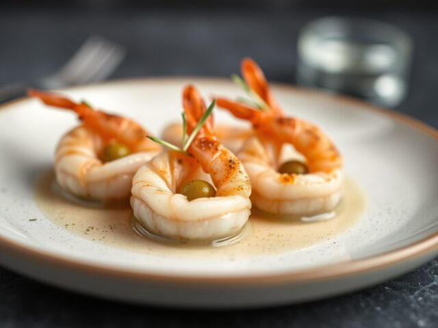 Kleine gemarineerde zalmspies