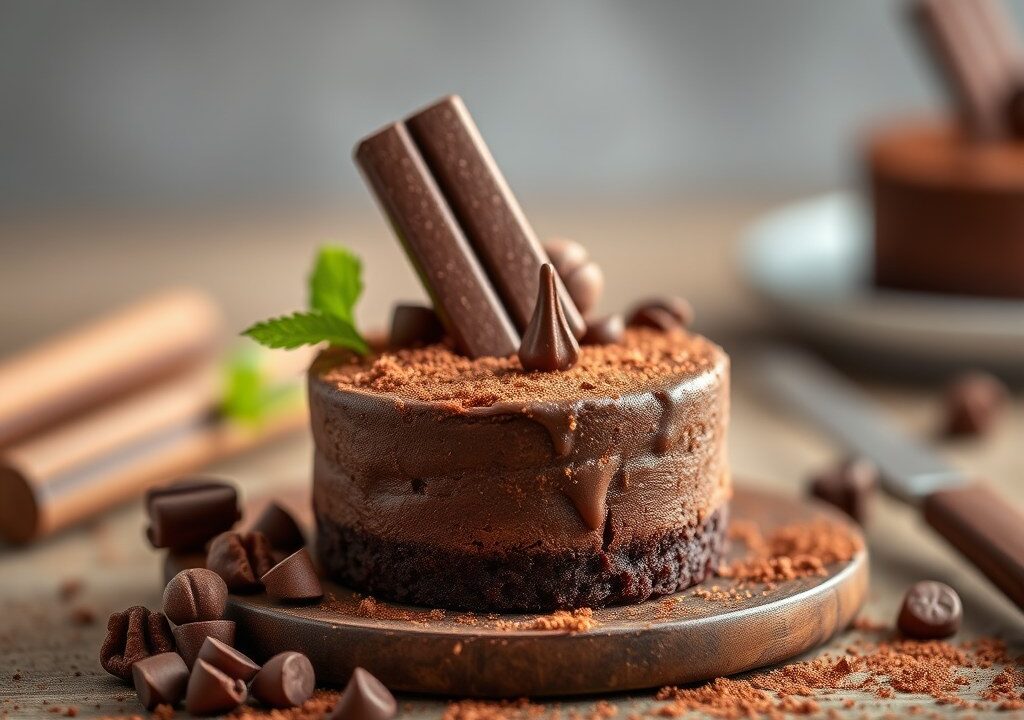 Kleine mudpie – Chocoladetaart, AI-gegenereerde illustratie