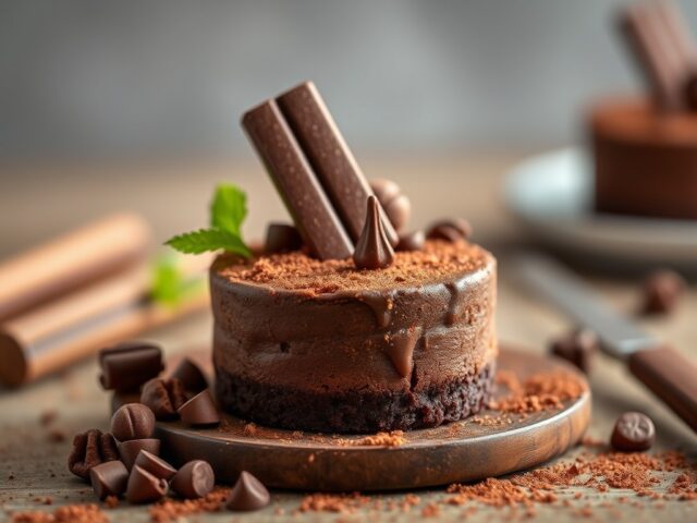 Kleine mudpie – Chocoladetaart — AI-gegenereerde illustratie