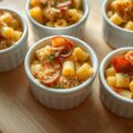 Kleine pastaschotels met taleggio en parmaham