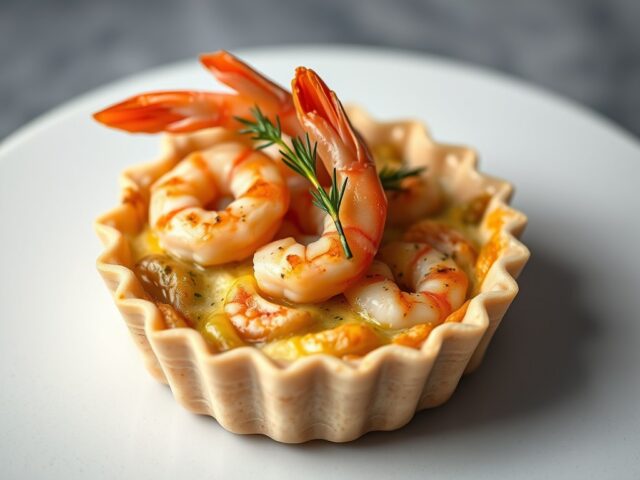 Kleine quiche met garnalen