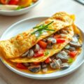 Kleurige groente-omelet