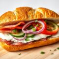 Knapperig broodje pastrami met kruidenricotta