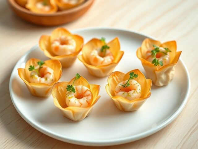 Knapperige bakjes met Hollandse garnalen