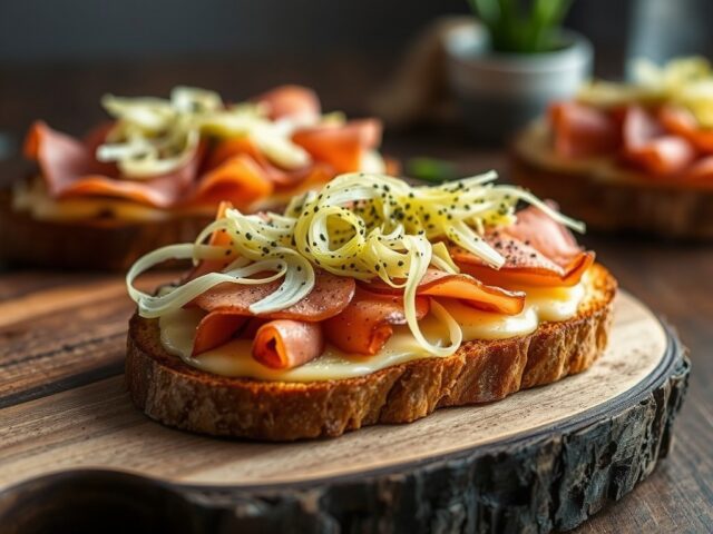 Knapperige venkel op toast met Brugge goud kaas