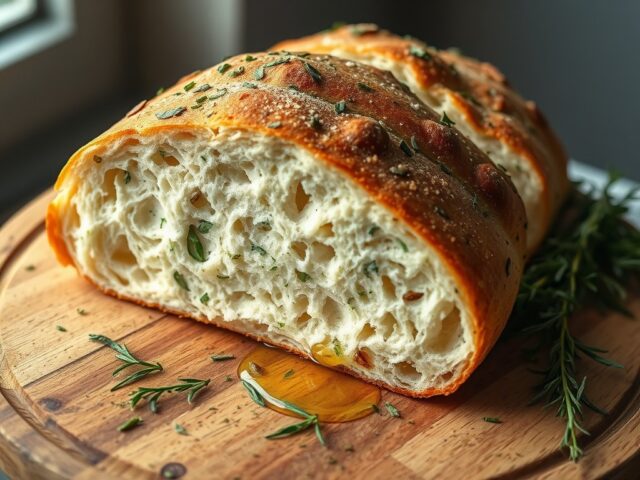 Knoflook brood met verse kruiden