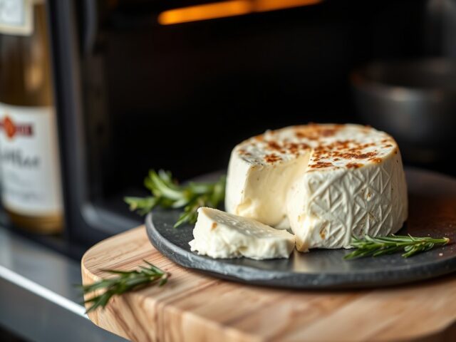 Knoflookcamembert uit de oven — AI-gegenereerde illustratie