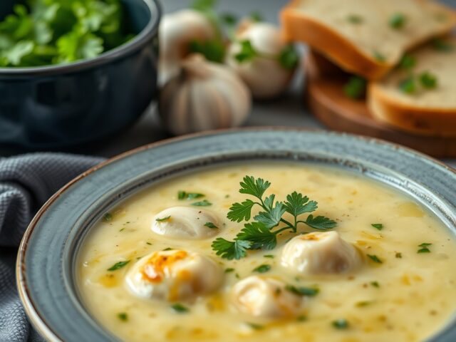 Knoflooksoep met visquenelles